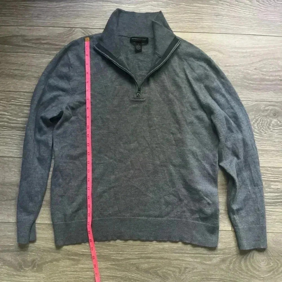 Banana Republic Men’s Blue Quarter Zip 100% Merino Wool Sweater Size L Cozy Warm - Picture 5 of 7